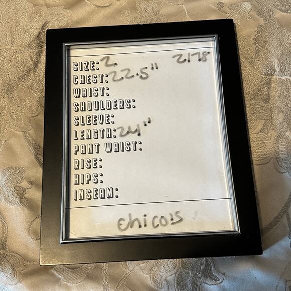 Chico's Paisley Linen Blend Jacket Size 2 Blue Button Collared Long Sleeve New - Picture 6 of 6